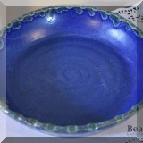 P10. Studio pottery pie dish. Marked KM. 8.5”w - $22 